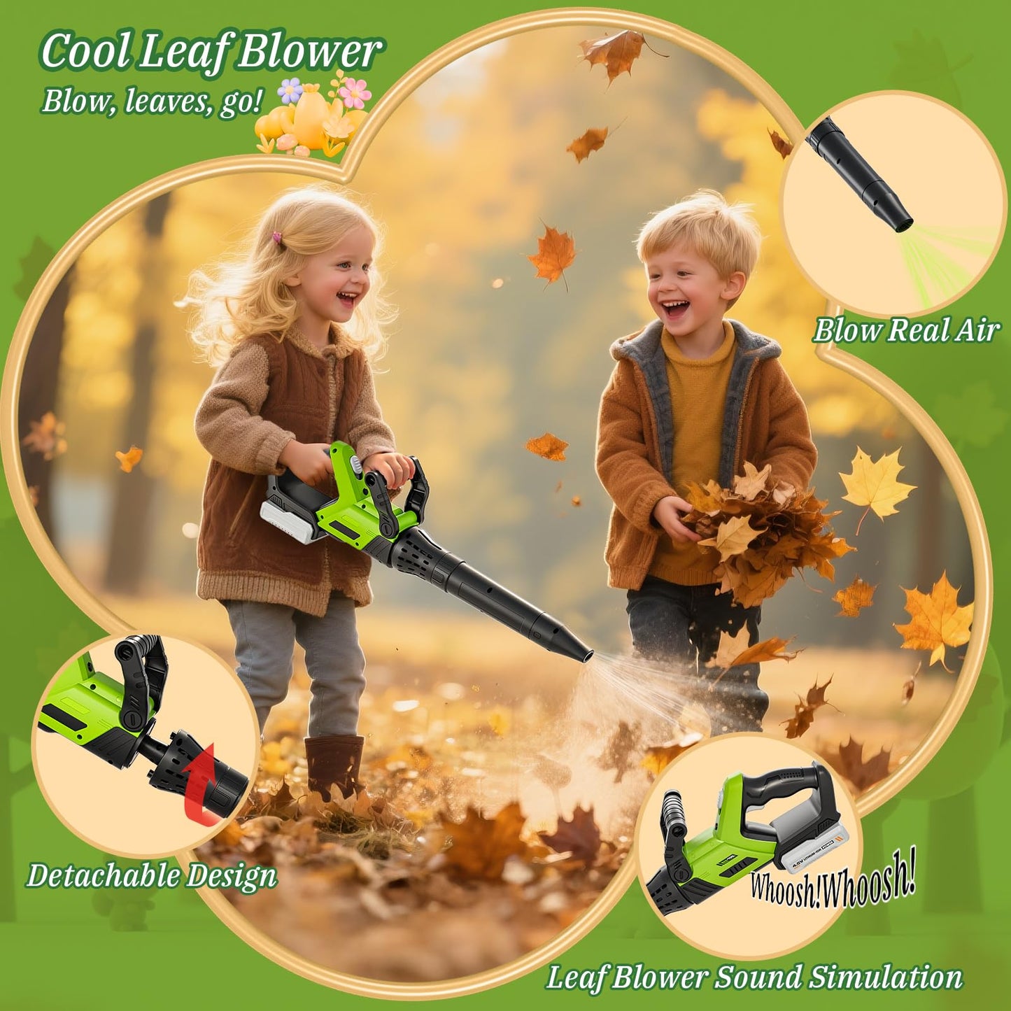 MUZREES Kids 3-in-1 Tool Set with Lights and Sounds | Safe Toddler Garden Toys