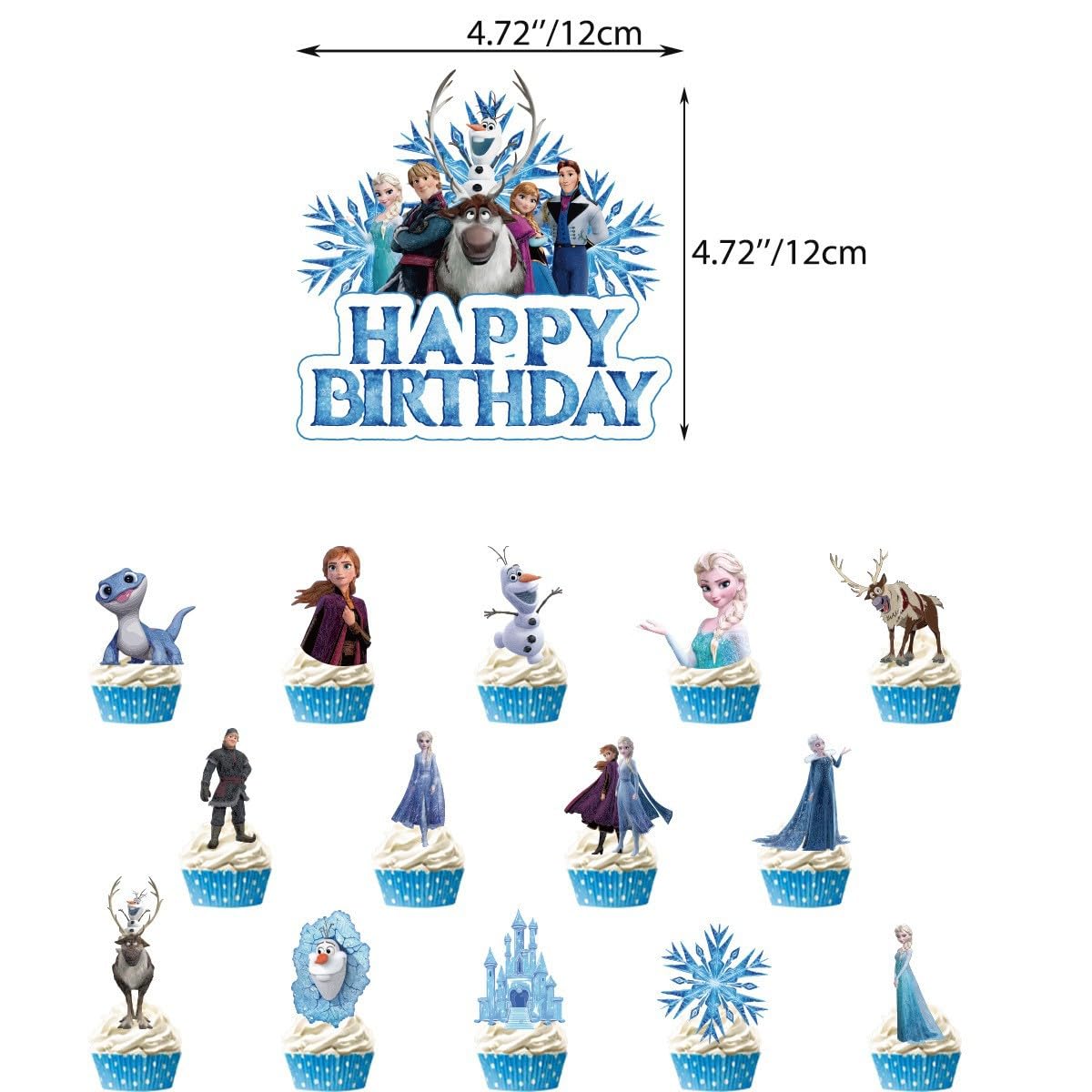 MVVKUUI Frozen Theme Party Decorations Kit - 49 Pcs, Easy DIY for Kids' Birthday Party