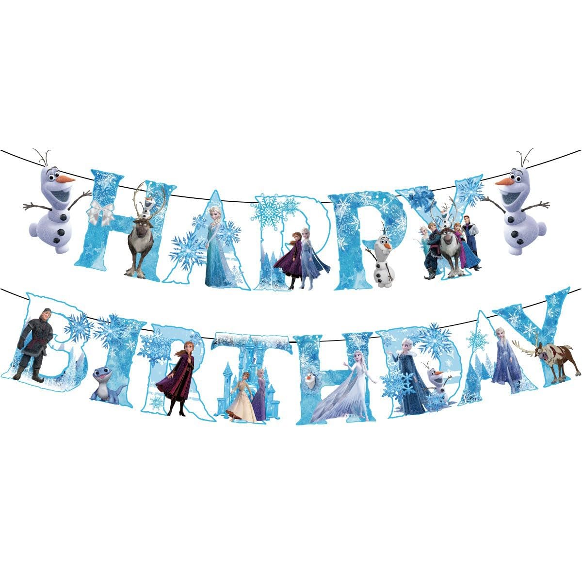 MVVKUUI Frozen Theme Party Decorations Kit - 49 Pcs, Easy DIY for Kids' Birthday Party