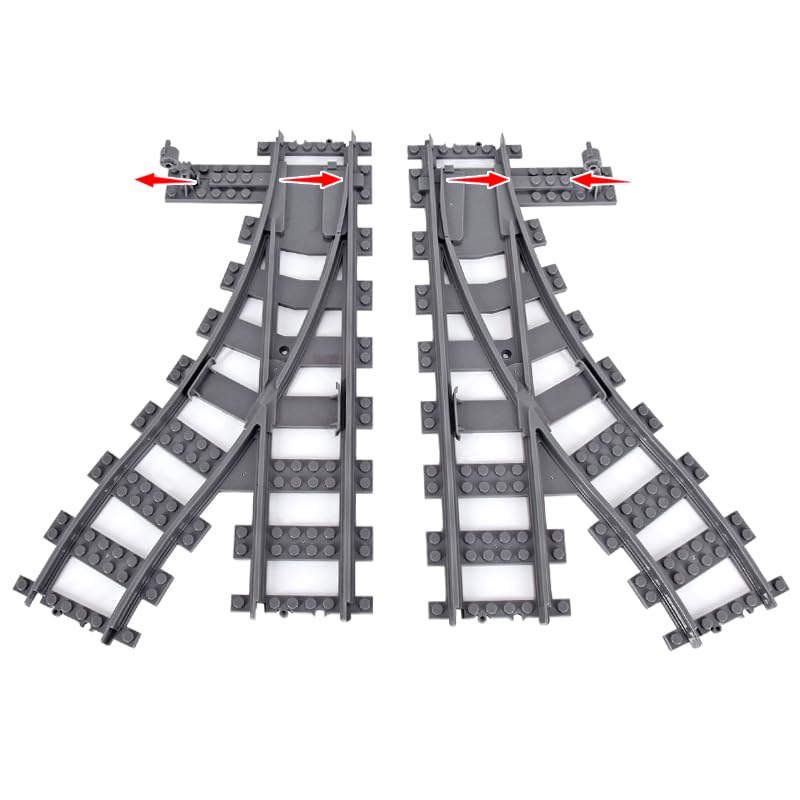 MXIZYDAOY Train City Track Expansion Set - Expand Rails & Cityscapes (Compatible with Major Building Block Brands)