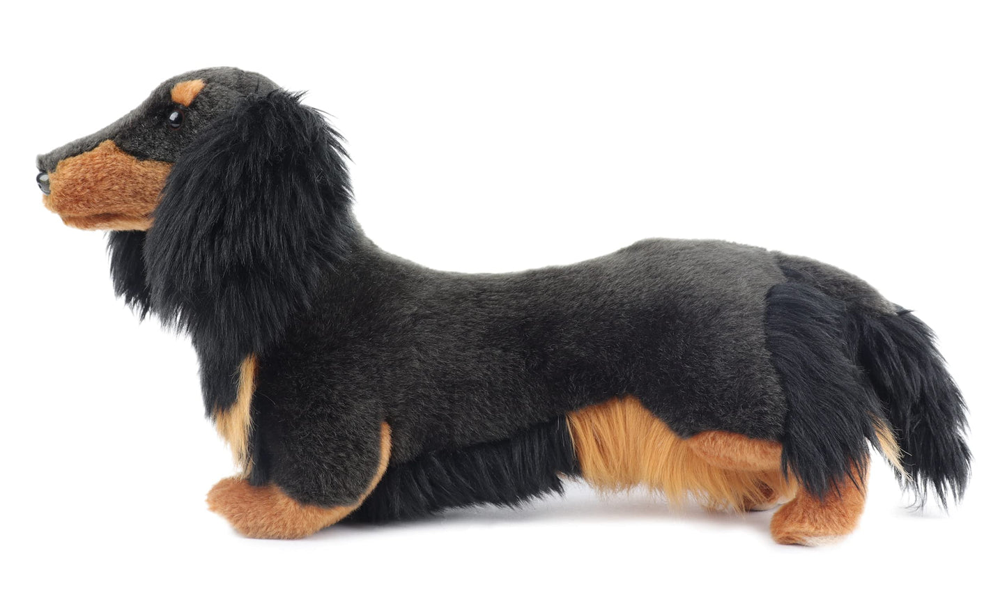 MY DOG Mini Dachshund Longhair Plush – Premium Realistic Dog Stuffed Animal