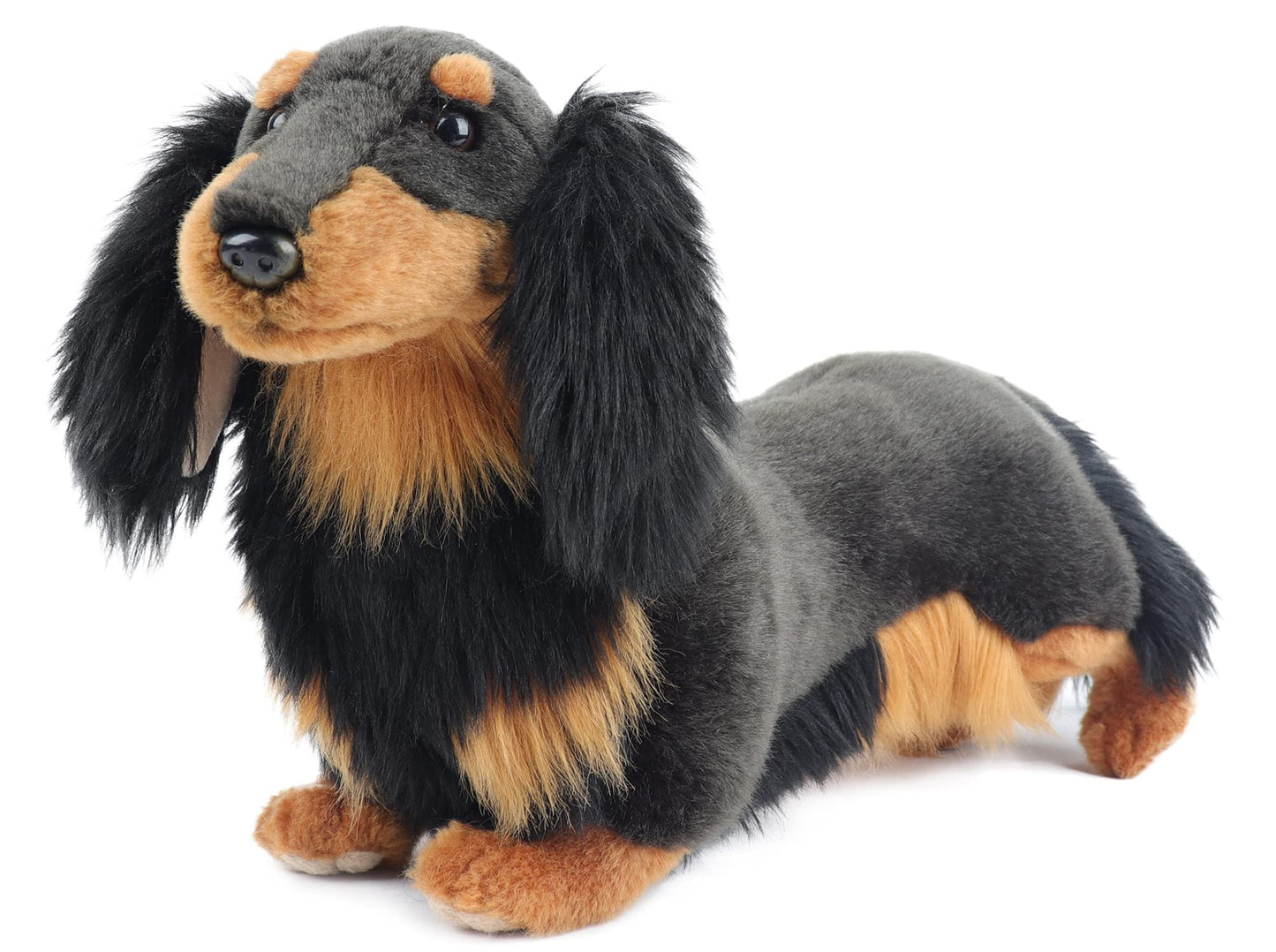 MY DOG Mini Dachshund Longhair Plush – Premium Realistic Dog Stuffed Animal
