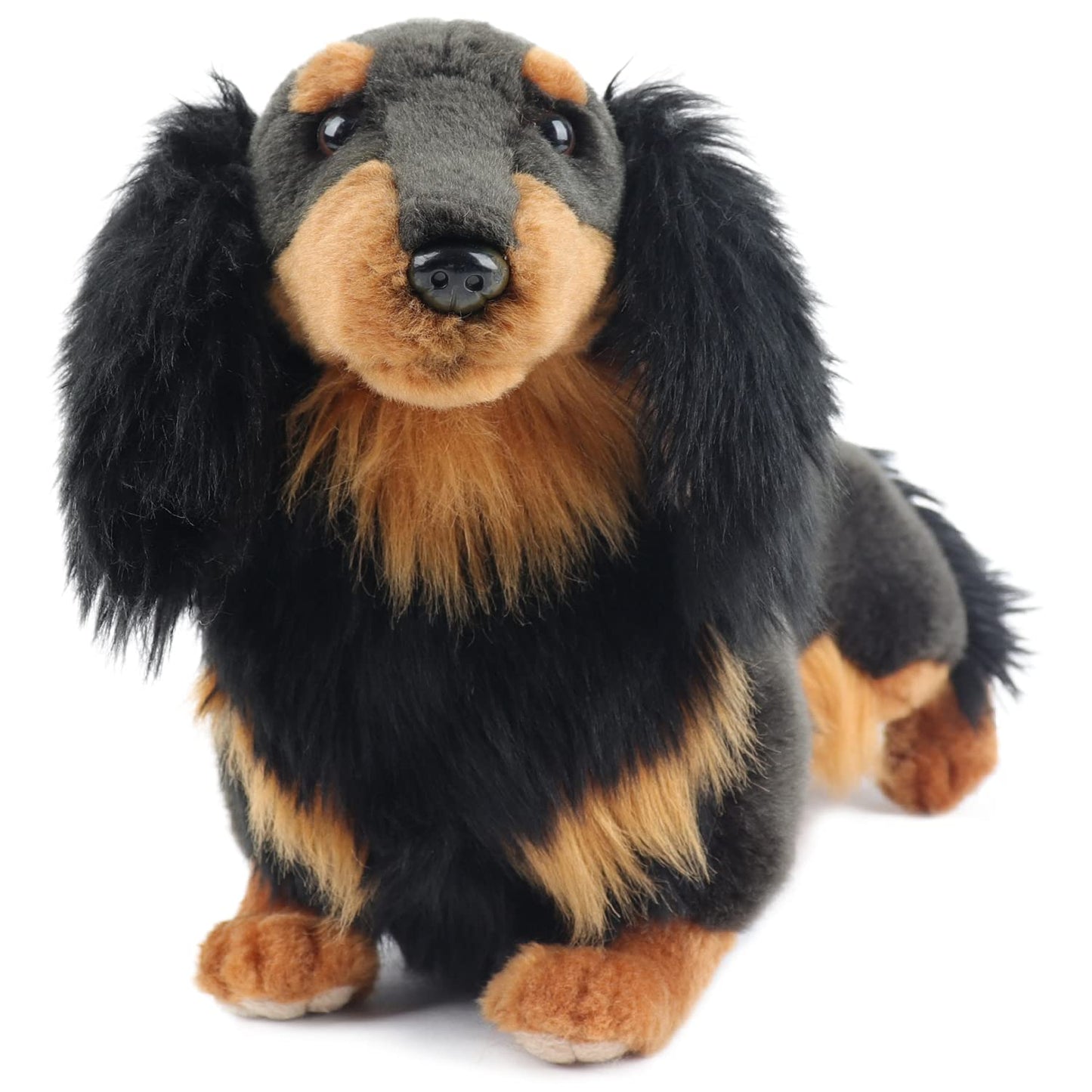 MY DOG Mini Dachshund Longhair Plush – Premium Realistic Dog Stuffed Animal