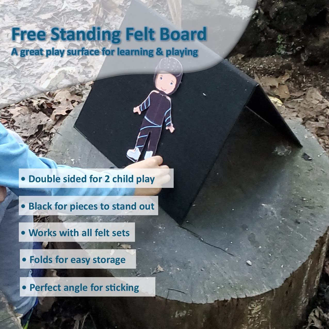 My Felt Story Freestanding Felt Board for Kids — 15 x 24 | Board Only | Storytelling & Learning (Black)