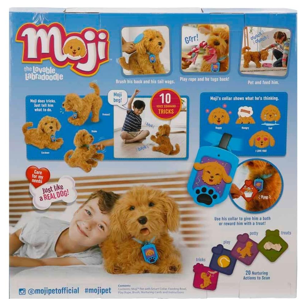 My Fuzzy Friends Moji Interactive Labradoodle – Plush, Lifelike Dog Toy for Kids (Brown)