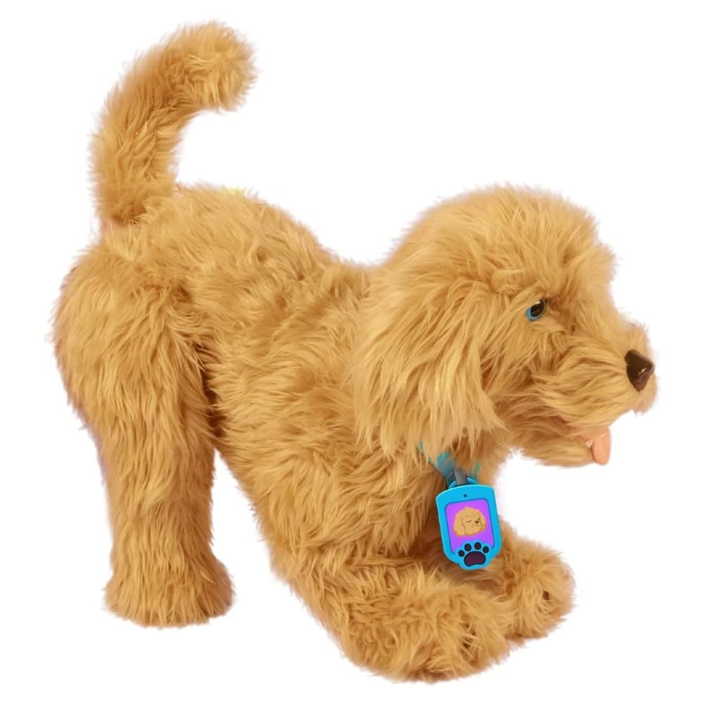 My Fuzzy Friends Moji Interactive Labradoodle – Plush, Lifelike Dog Toy for Kids (Brown)