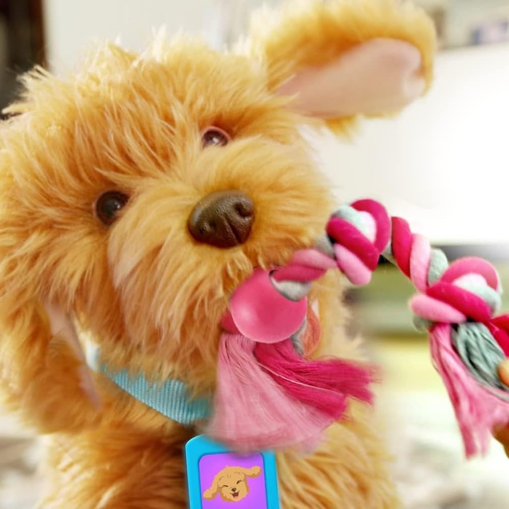 My Fuzzy Friends Moji Interactive Labradoodle – Plush, Lifelike Dog Toy for Kids (Brown)