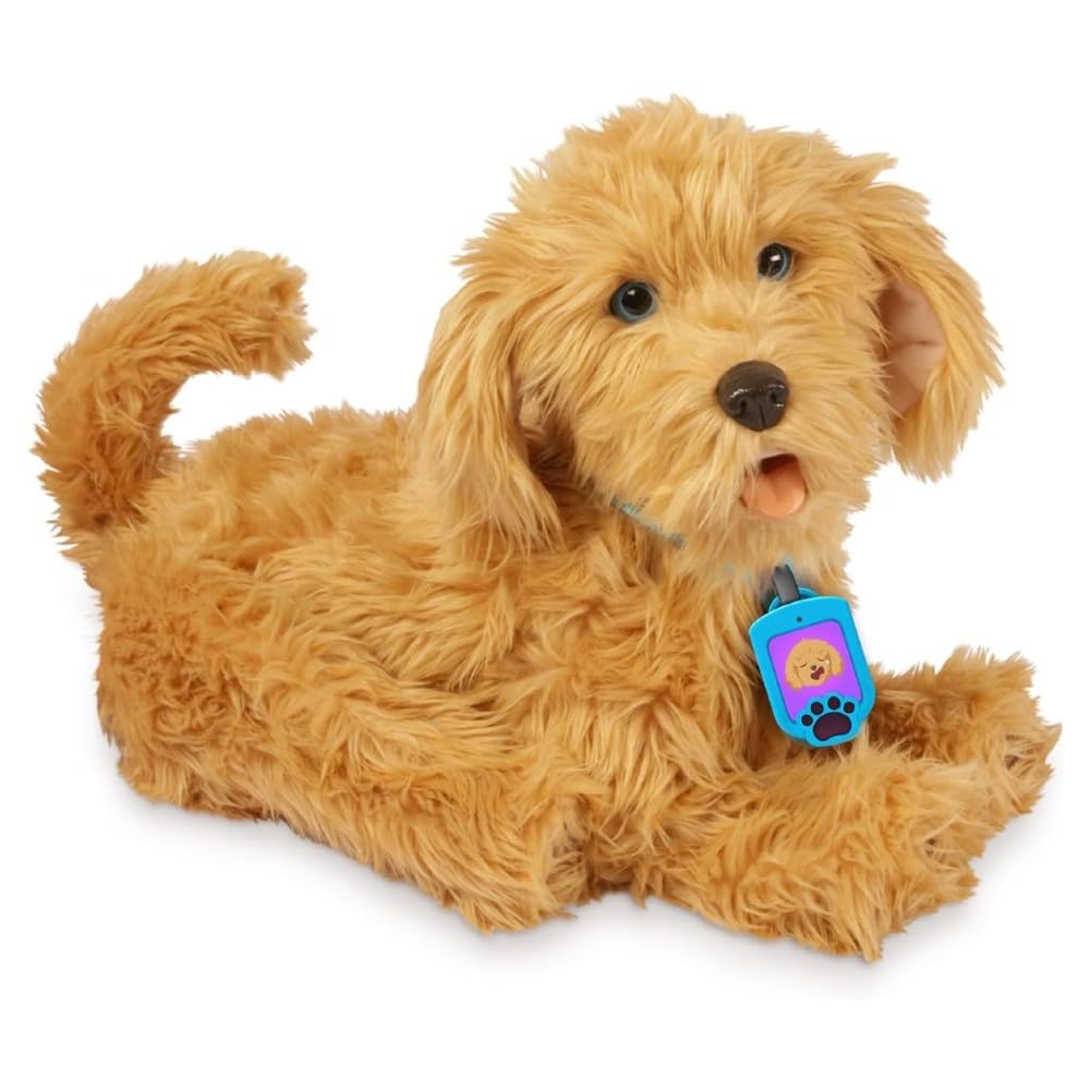 My Fuzzy Friends Moji Interactive Labradoodle – Plush, Lifelike Dog Toy for Kids (Brown)