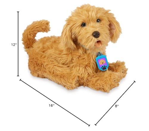 My Fuzzy Friends Moji Interactive Labradoodle – Plush, Lifelike Dog Toy for Kids (Brown)