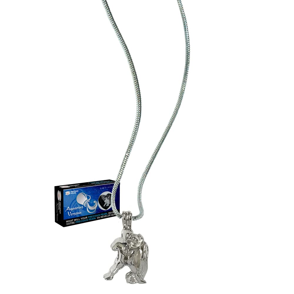 My Inspirations Precious Pearl 12 Zodiac Pendant Necklace – Aquarius Gift Set