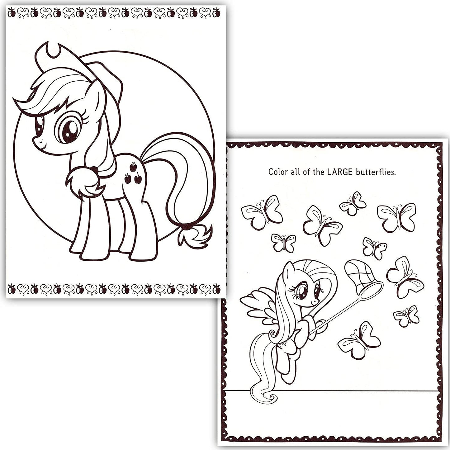 My Little Pony Coloring Book Bundle with Stickers – 2 Jumbo Books Featuring Rainbow Dash, Fluttershy & Pinkie Pie