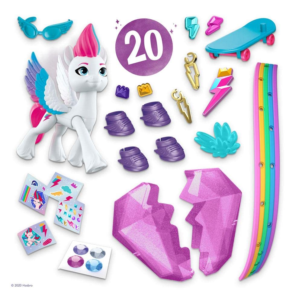 My Little Pony Crystal Adventure Zipp Storm – 3-Inch Figure with Surprise Accessories & Bracelet