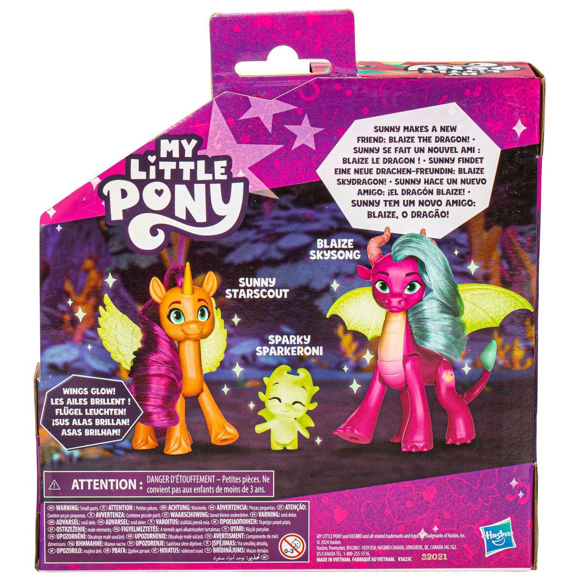 My Little Pony Dragon Light Reveal 3-Pack – Glow-in-the-Dark 3-Inch Dolls for Ages 4+