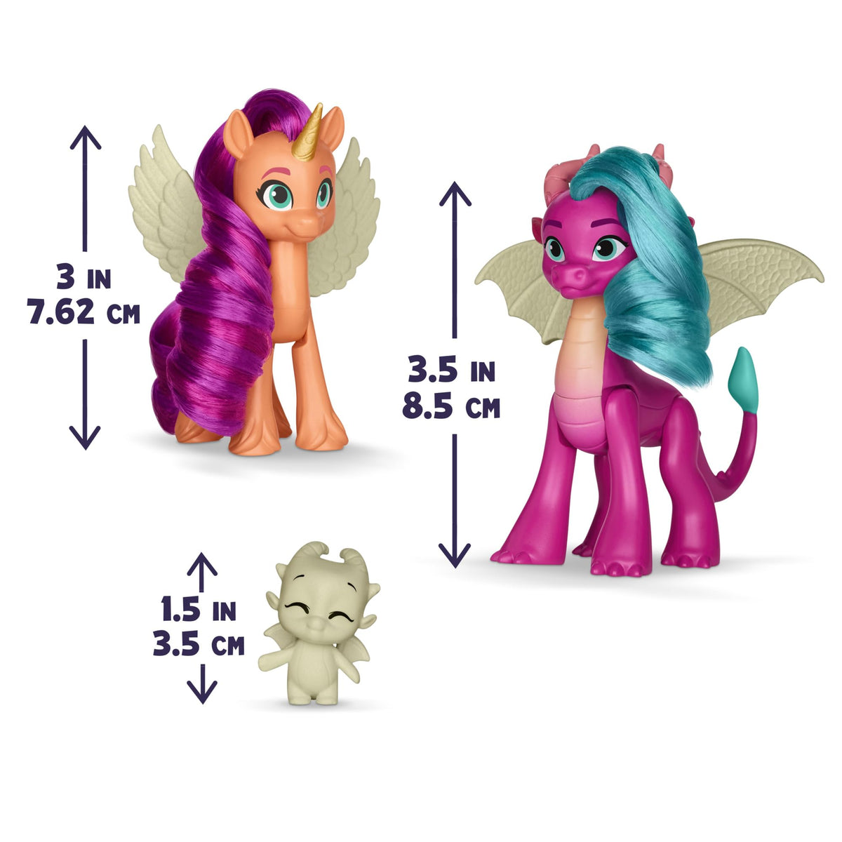 My Little Pony Dragon Light Reveal 3-Pack – Glow-in-the-Dark 3-Inch Dolls for Ages 4+