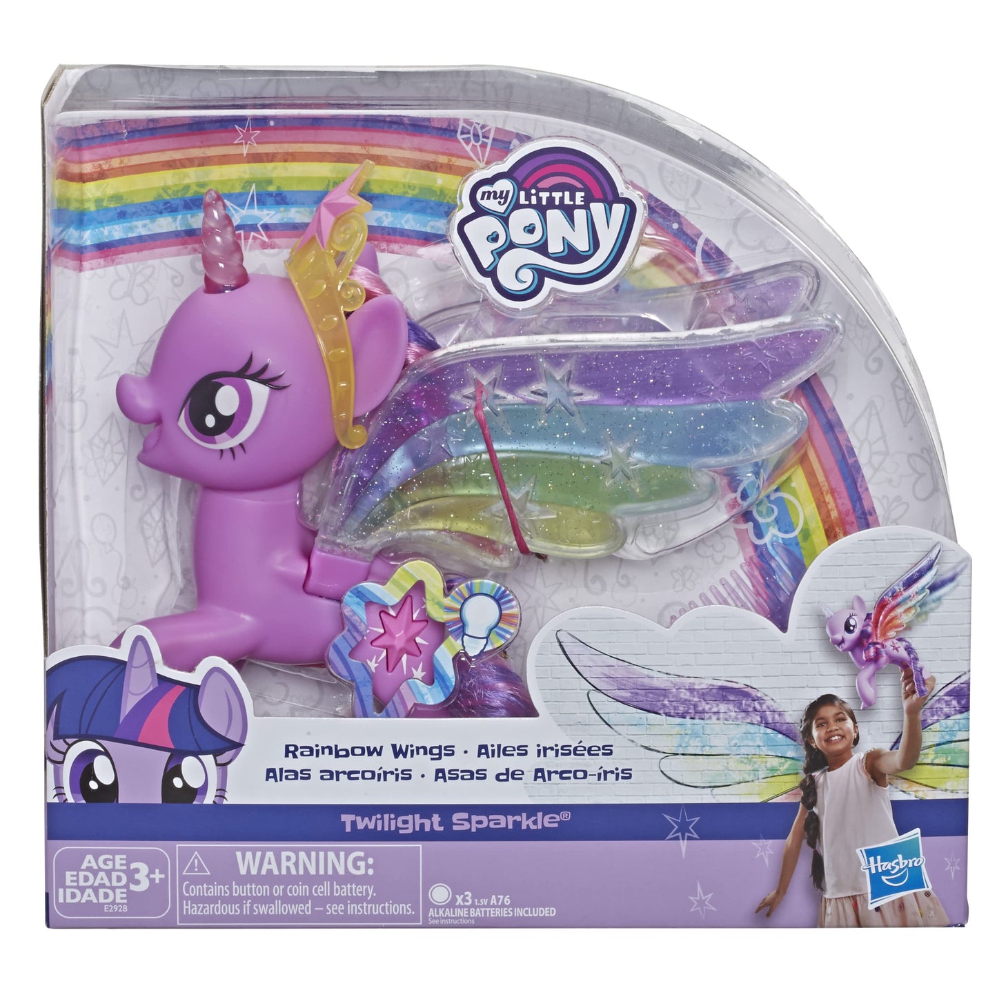 My Little Pony Rainbow Wings Twilight Sparkle – 8-Inch Light-Up Figure, Moving Wings | Ages 3+