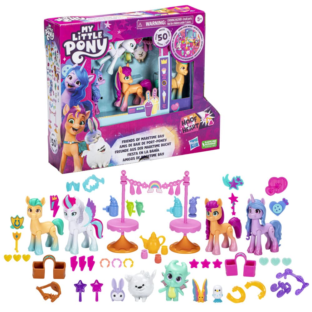 My Little Pony: Friends of Maretime Bay – 4 Pony Figures & 50 Accessories | Make Your Mark Toy Set