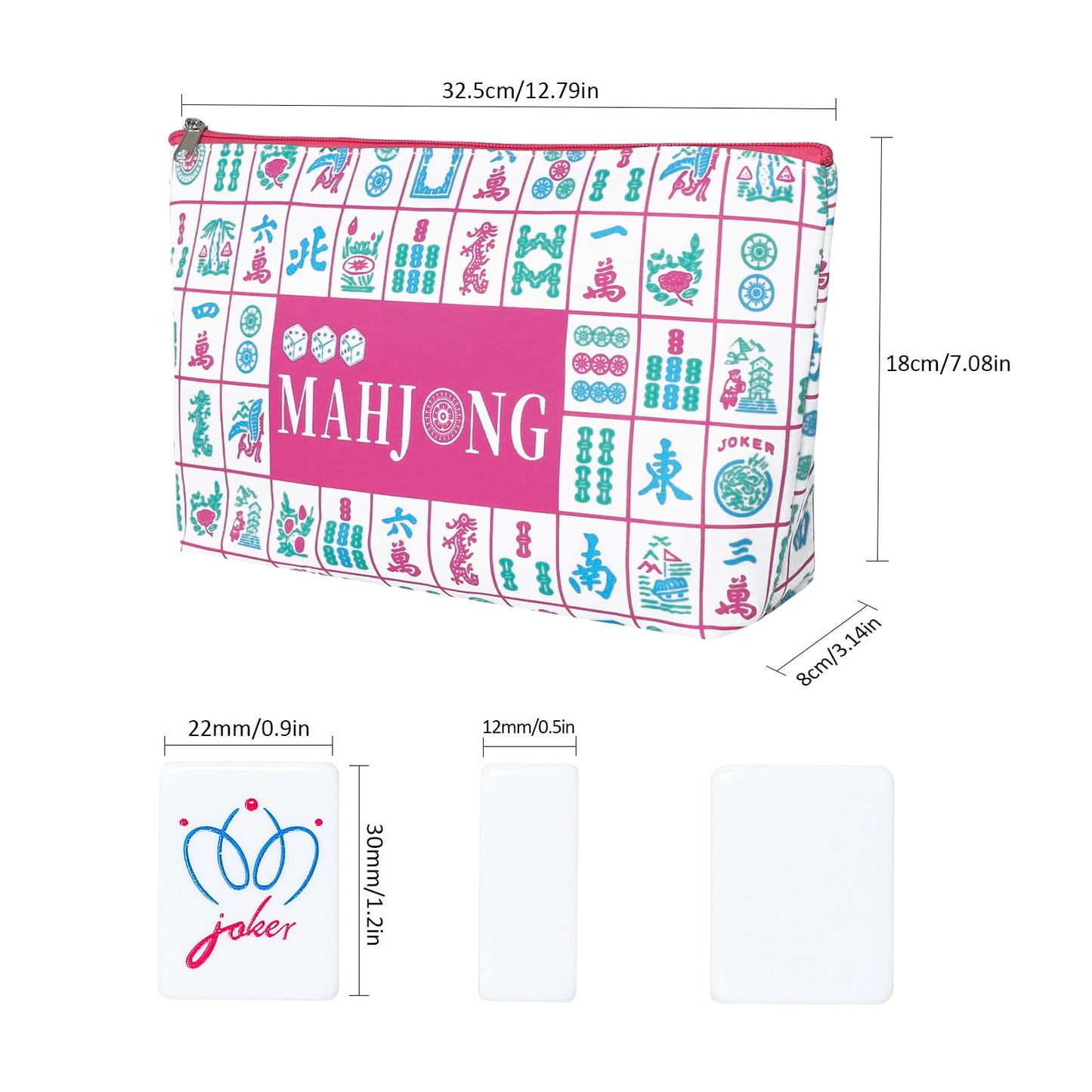 My Mahjong Trove 160 Engraved American Mahjong Set with Carrying Bag – 1.2” Tiles