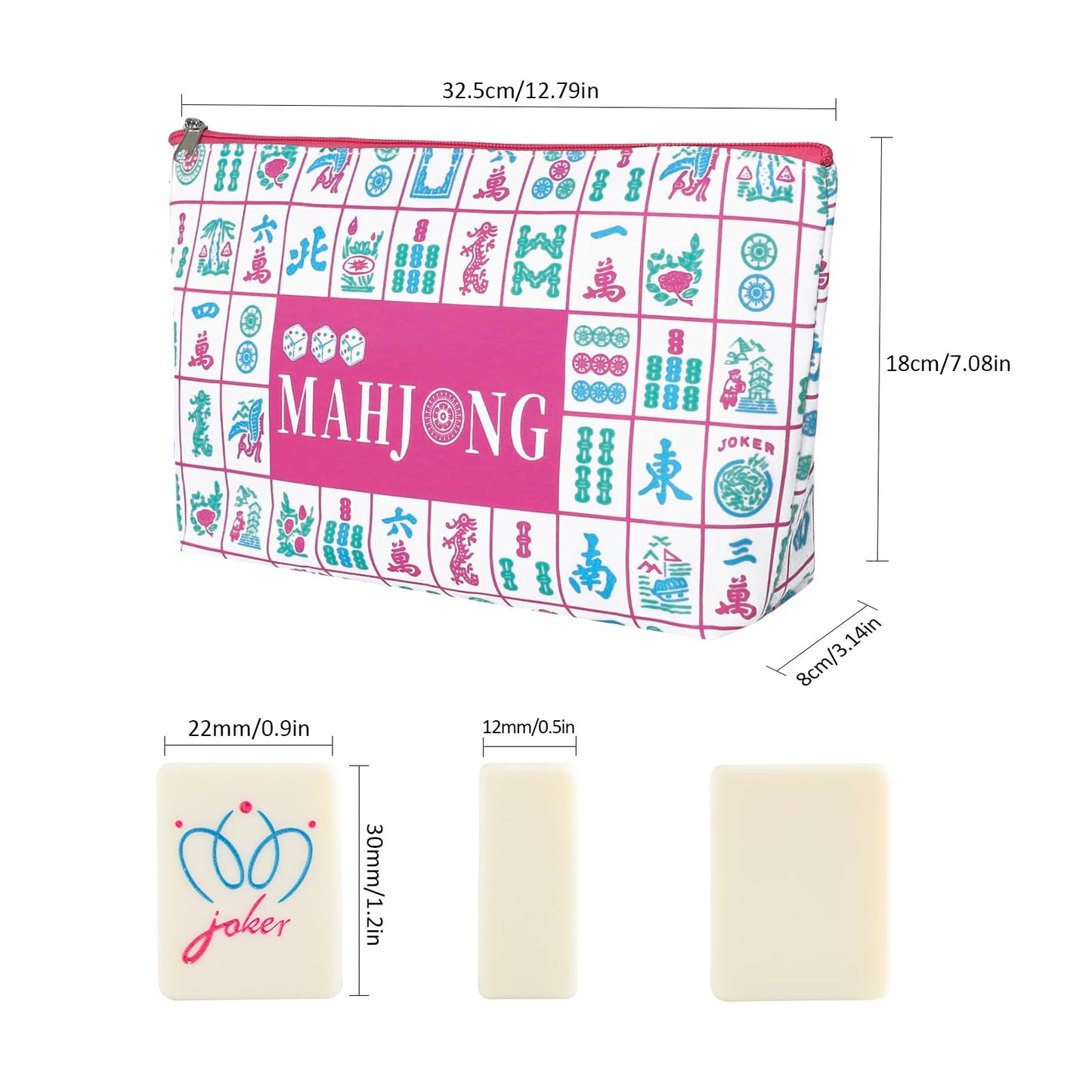 My Mahjong Trove 160-Tile Engraved American Mahjong Set with Carrying Bag – 1.2" Tiles