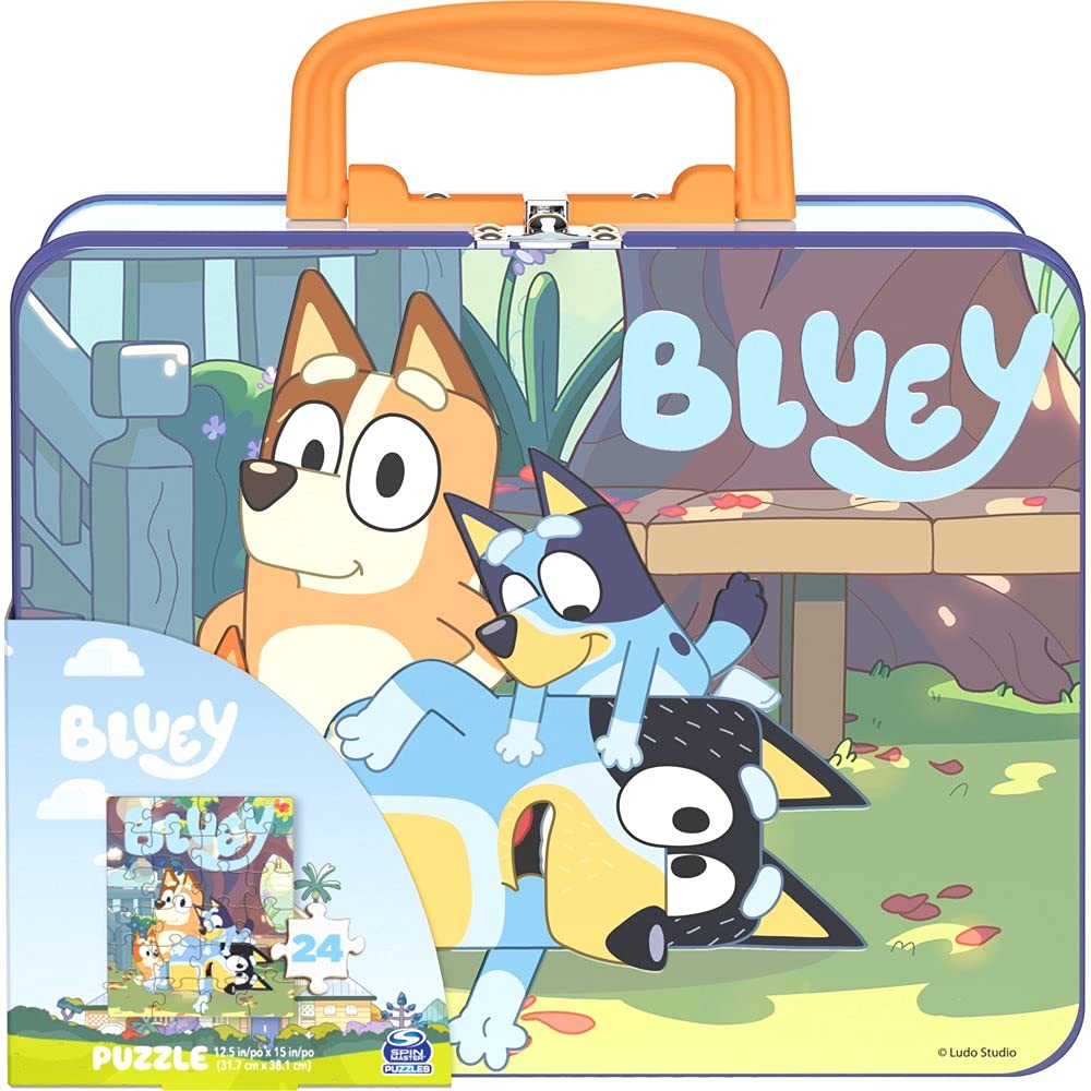 Bluey Lunch Tin Puzzle 24pc by My Pet Elephant | Beginner 24-Piece Puzzle in Reusable Tin
