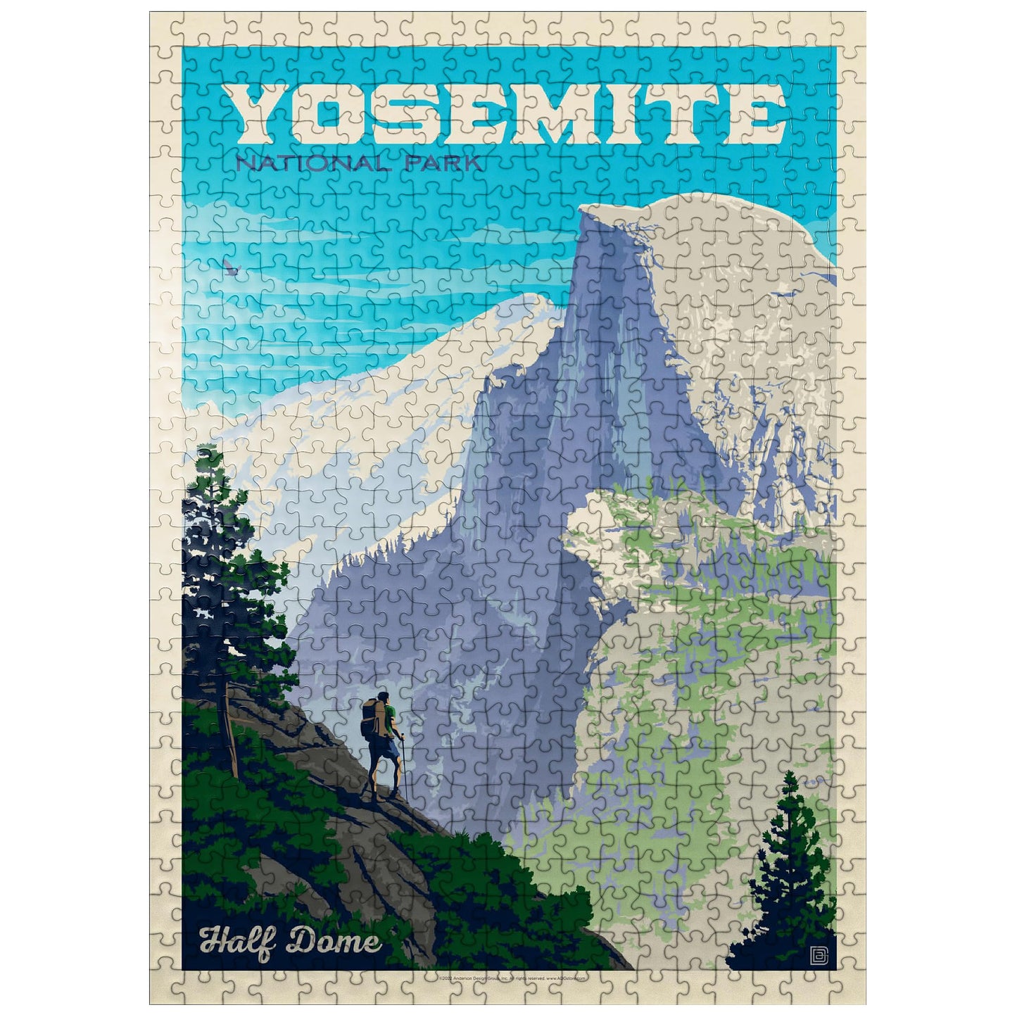 MyPuzzle Yosemite Half Dome Vista Vintage Poster – Premium 500-Piece Puzzle for Adults