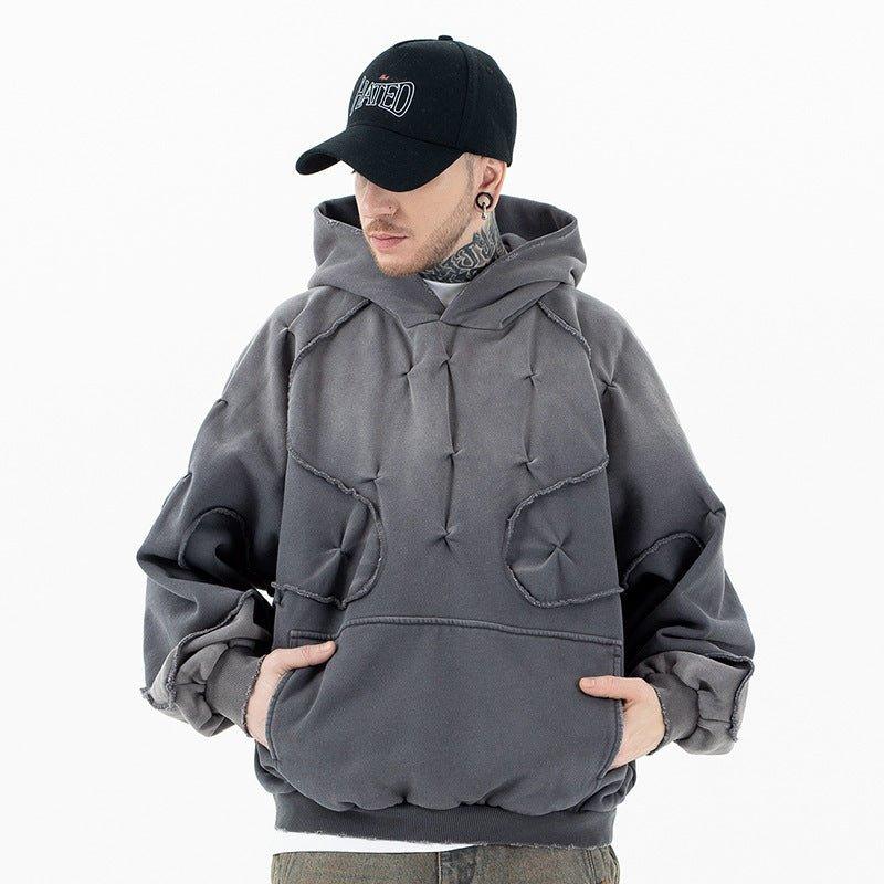 Creative Design Gradient Dyeing Hooded Sweater – Stylish Pullover for Youth