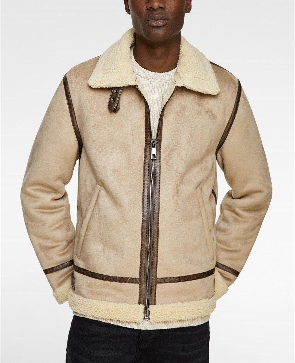 Suede Lapel Jacket – Soft Winter Coat with Casual Elegance in Solid Colors