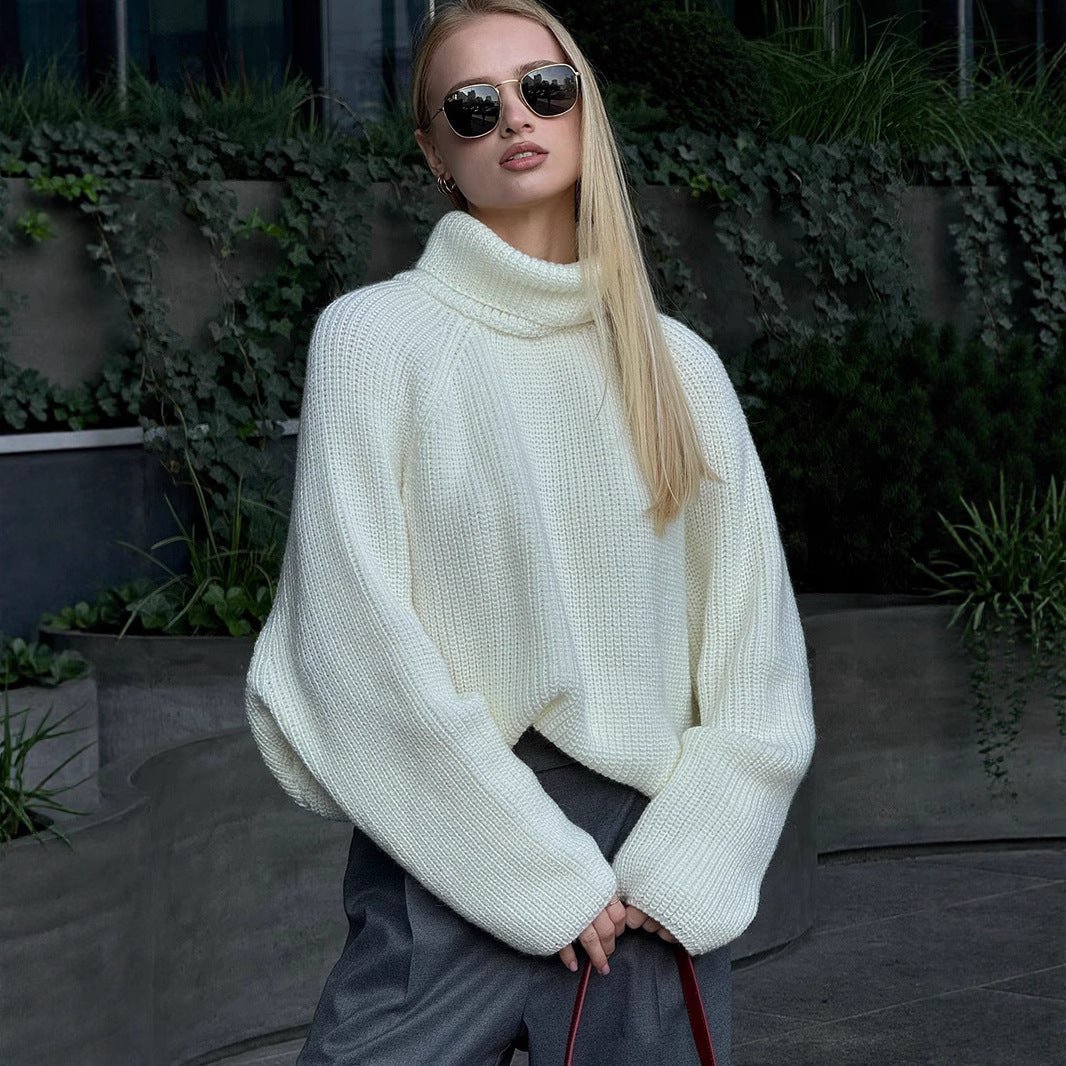 Women’s White Pullover Loose Sweater