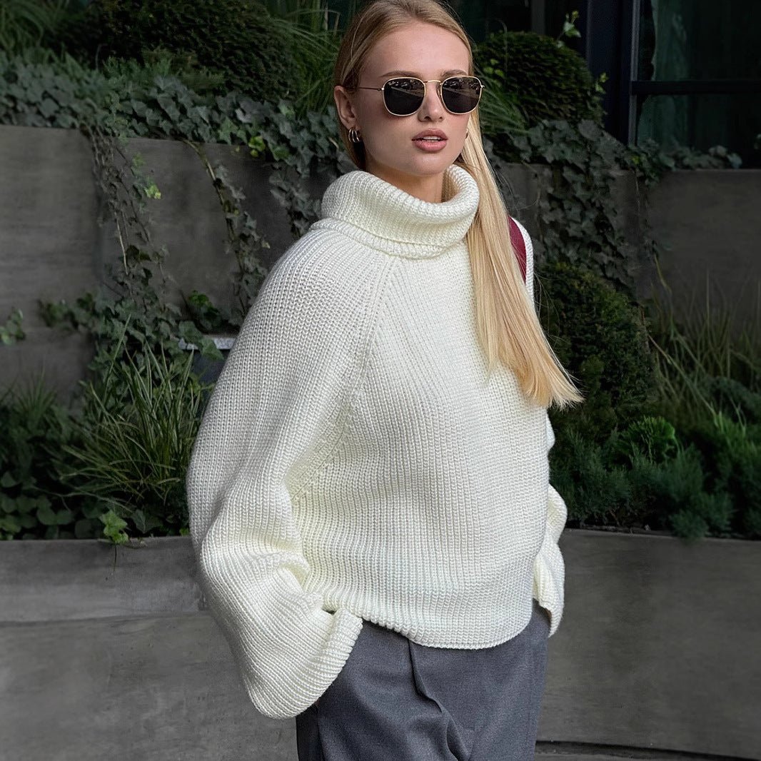 Women’s White Pullover Loose Sweater