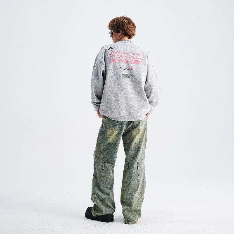 Men's Loose Fit High Street Letter Sweater – Trendy Pullover