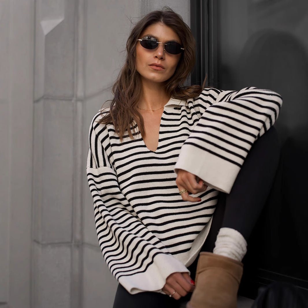 Women’s Striped Long Sleeve Sweater