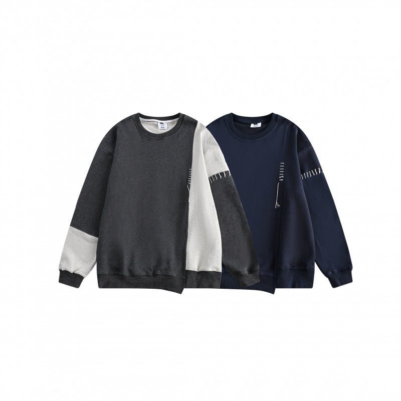 Patchwork Sweater - Loose Round Neck