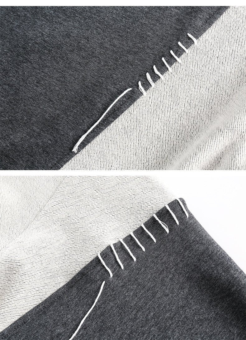 Patchwork Sweater - Loose Round Neck