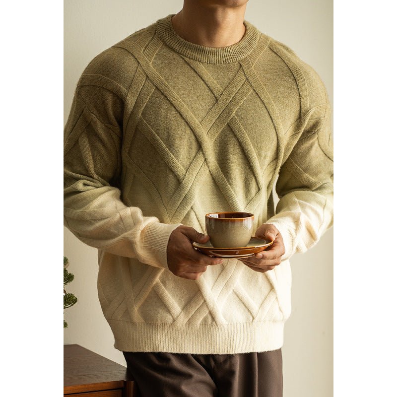 Diamond Lattice Sweater - Gradient Loose