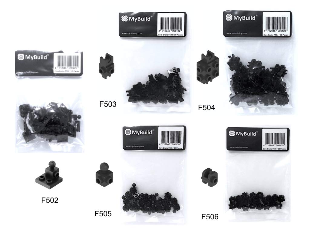 MyBuild Bricks F506 — Clip Bar Pack (20 pcs) | Multi-Angle Clip Connectors for Mechs | Ages 12+