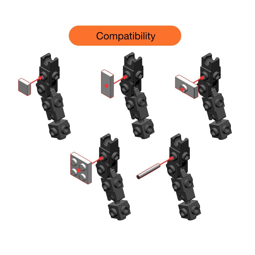 MyBuild Bricks F506 — Clip Bar Pack (20 pcs) | Multi-Angle Clip Connectors for Mechs | Ages 12+