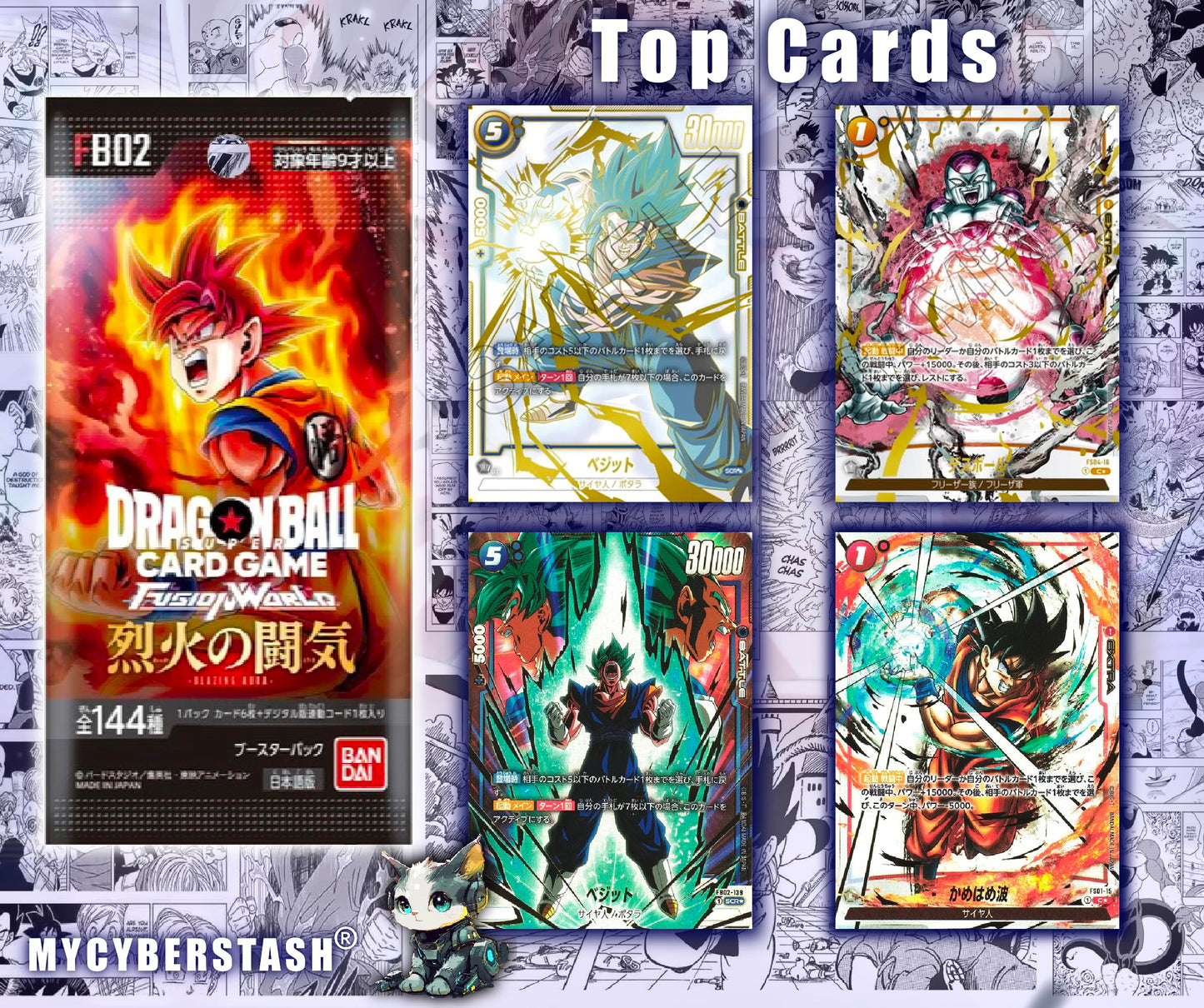 DBZ Booster Pack Bundle FB-01–FB-05 + Enamel Pin & Stickers | SB-02 Chase Pack (1-in-5) | MYCYBERSTASH