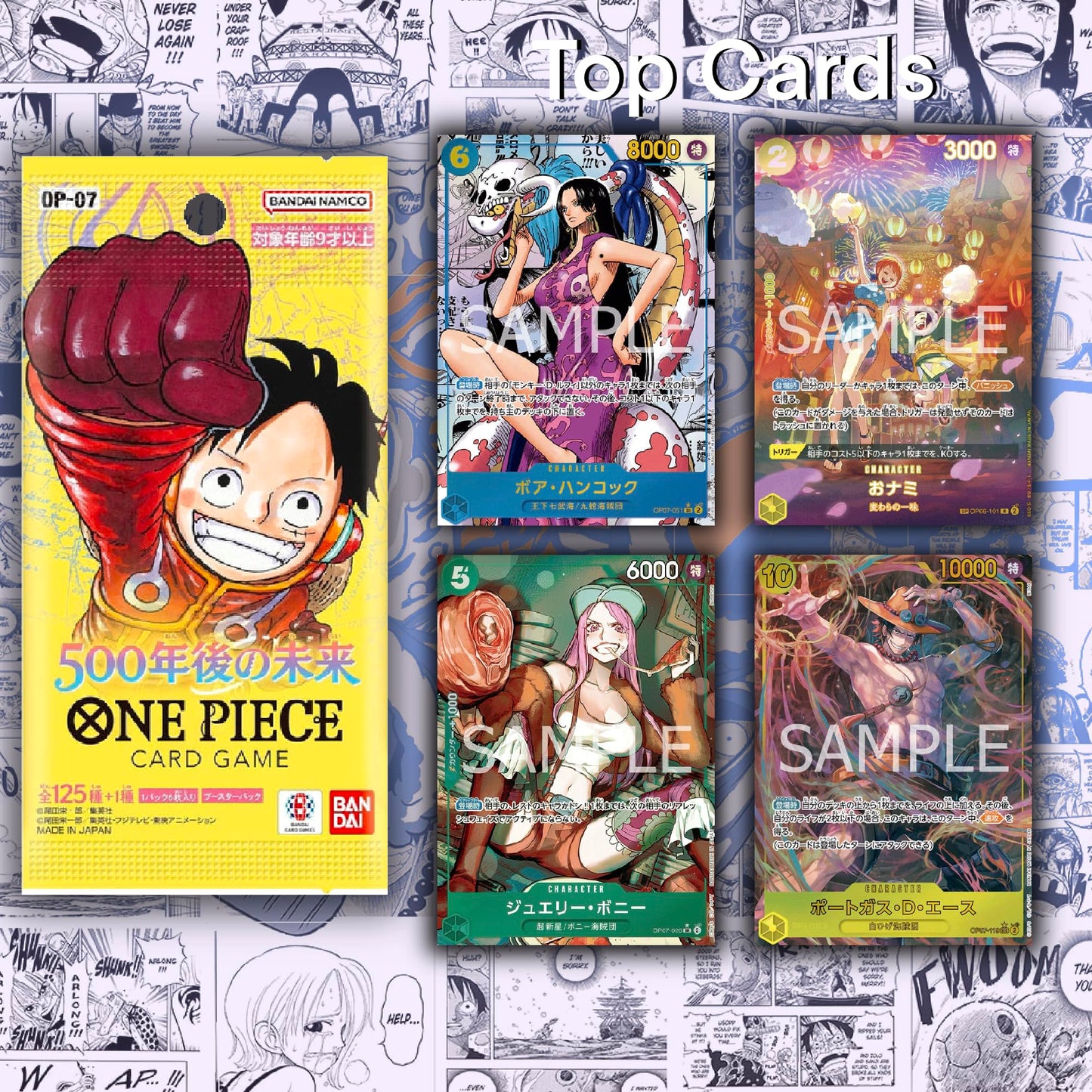 MYCYBERSTASH One Piece Booster Packs (5 Pack) OP-06 to OP-10 with Free Holographic Sleeves – Japanese Edition