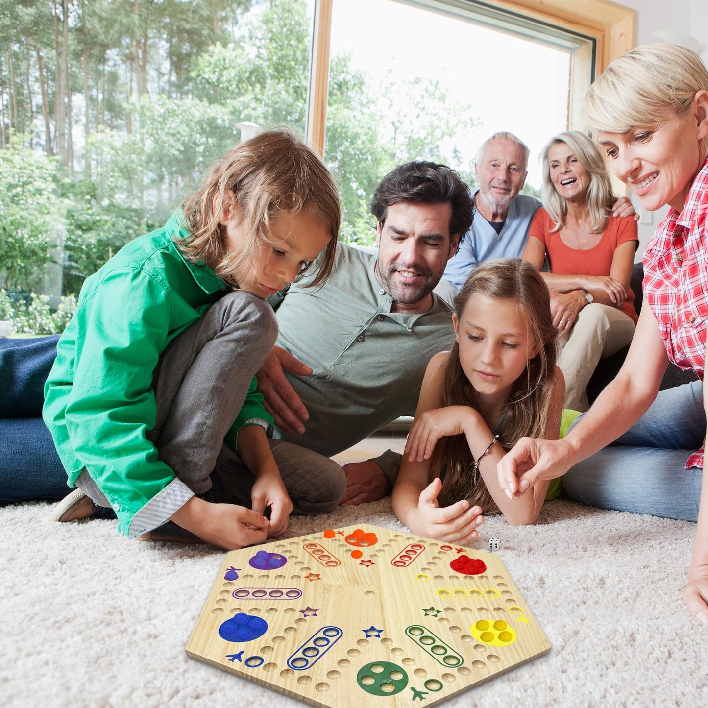 MygikAct Wooden Wahoo & Board Game – Double-Sided Fast Track for 4–6 Players