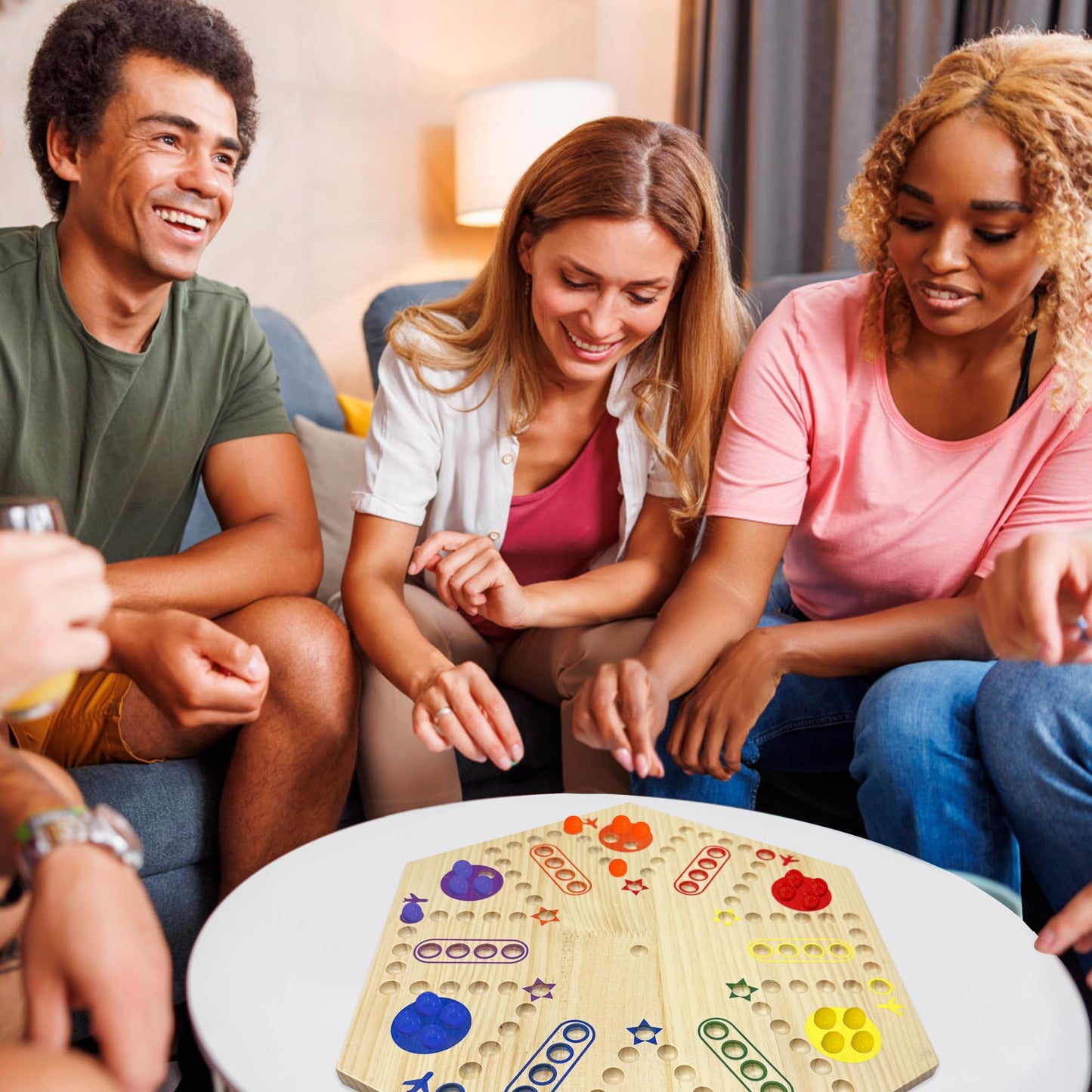 MygikAct Wooden Wahoo & Board Game – Double-Sided Fast Track for 4–6 Players