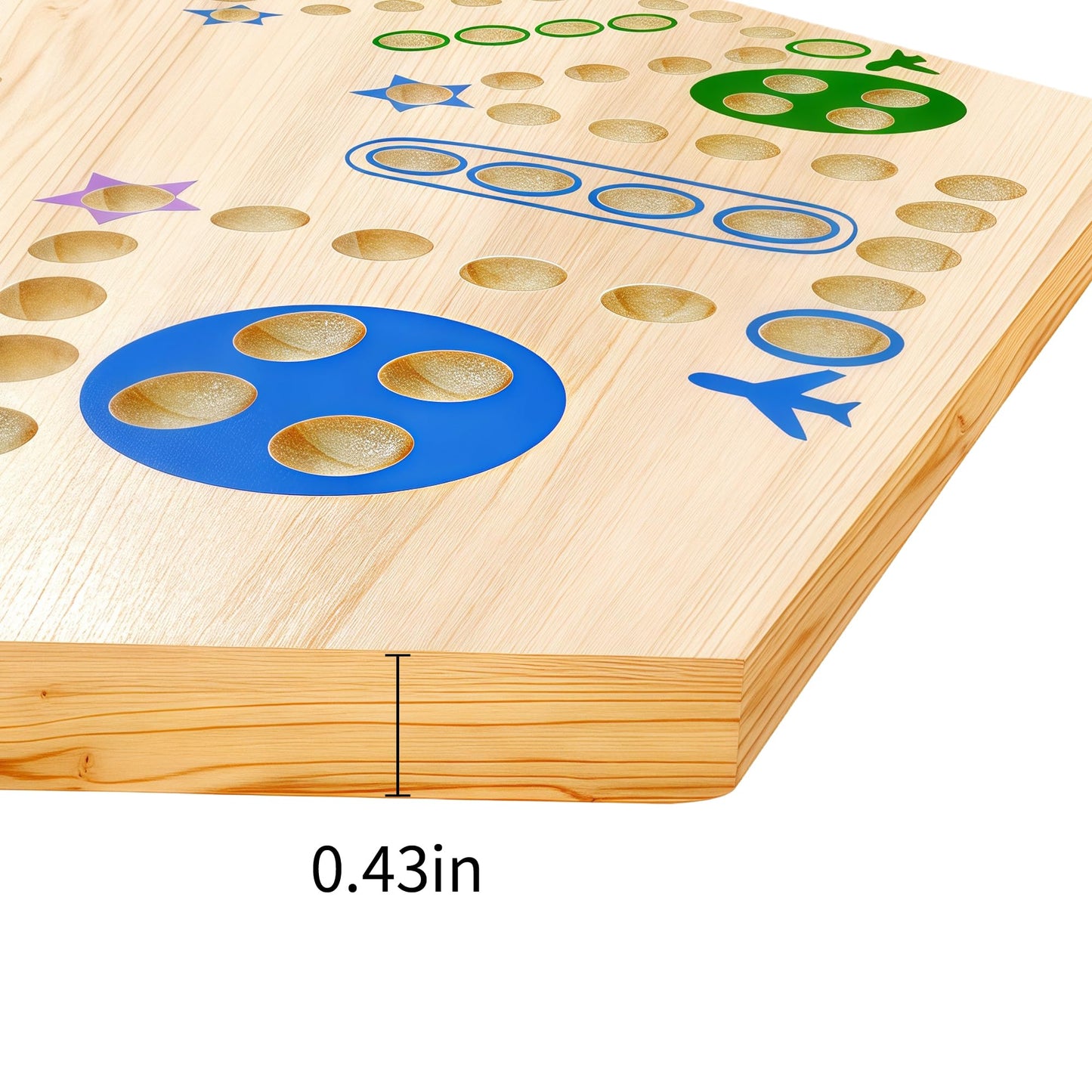 MygikAct Wooden Wahoo & Board Game – Double-Sided Fast Track for 4–6 Players