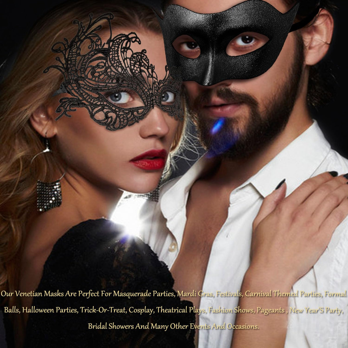 MYMENU Masquerade Masks for Women & Men | Venetian Carnival Masks for Parties