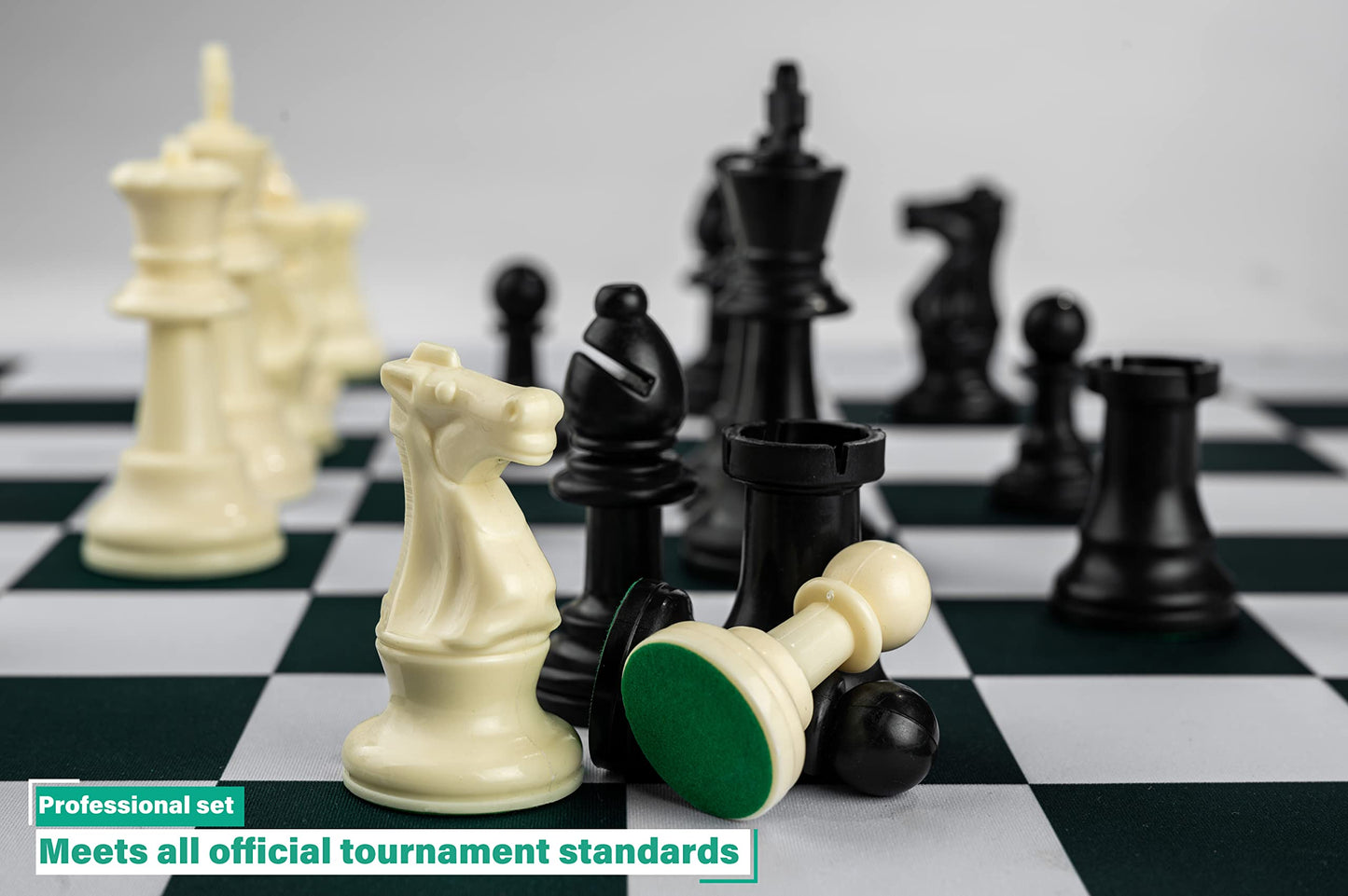 Mynnnat Professional Chess Set | Thick Roll-Up Board, Travel Bag & Training Booklet