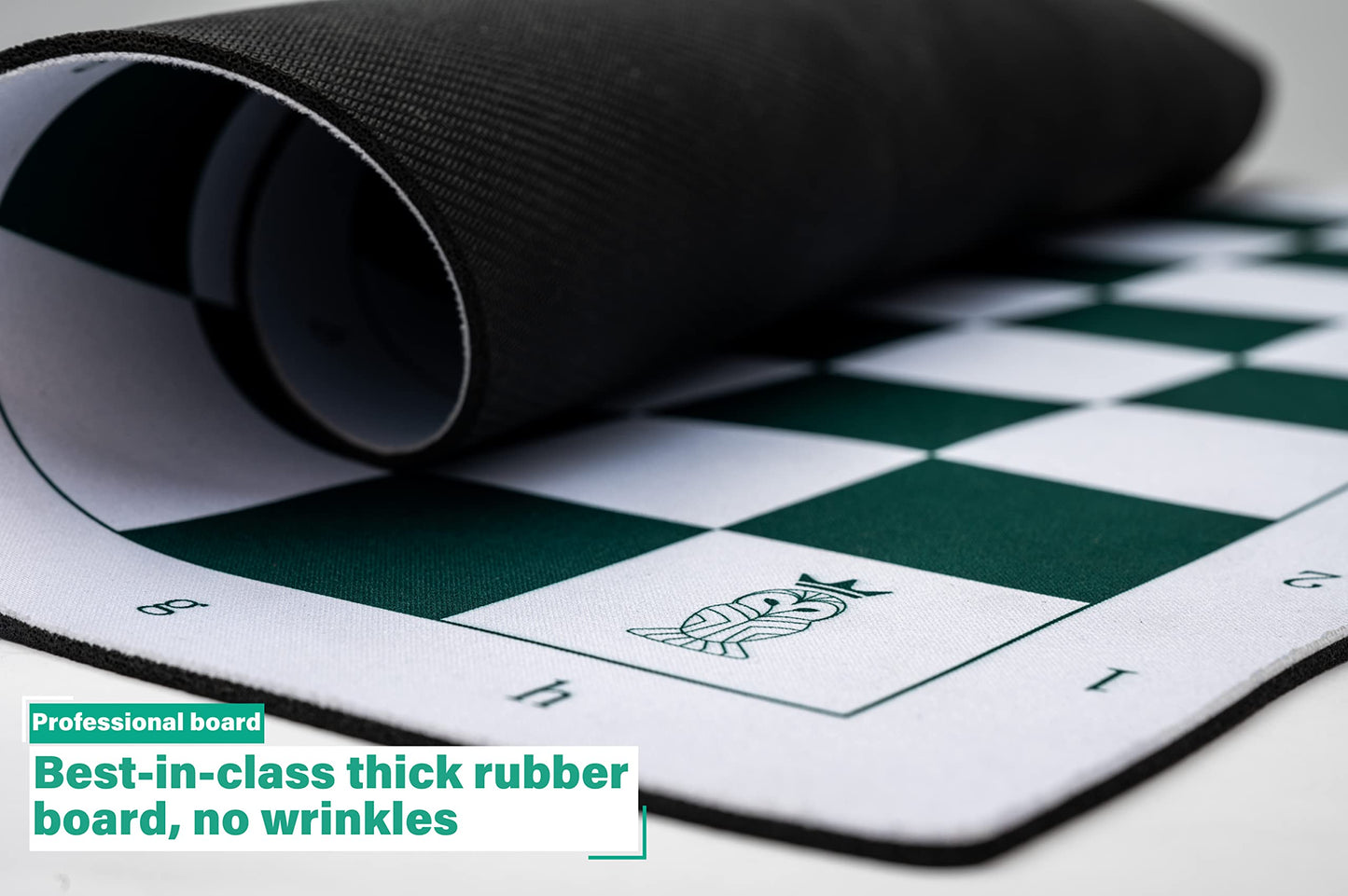 Mynnnat Professional Chess Set | Thick Roll-Up Board, Travel Bag & Training Booklet
