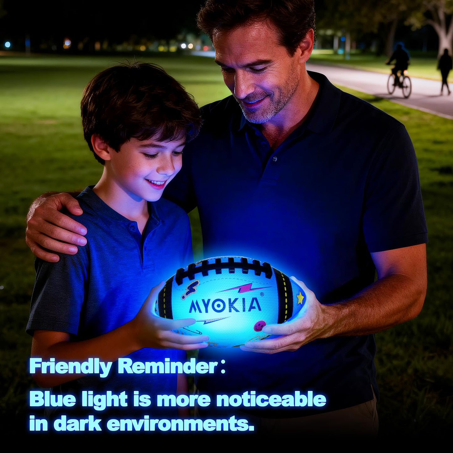 MYOKIA Light Up Football – RGB Glow, USB Rechargeable, Waterproof Size 6 for Night Outdoor Play