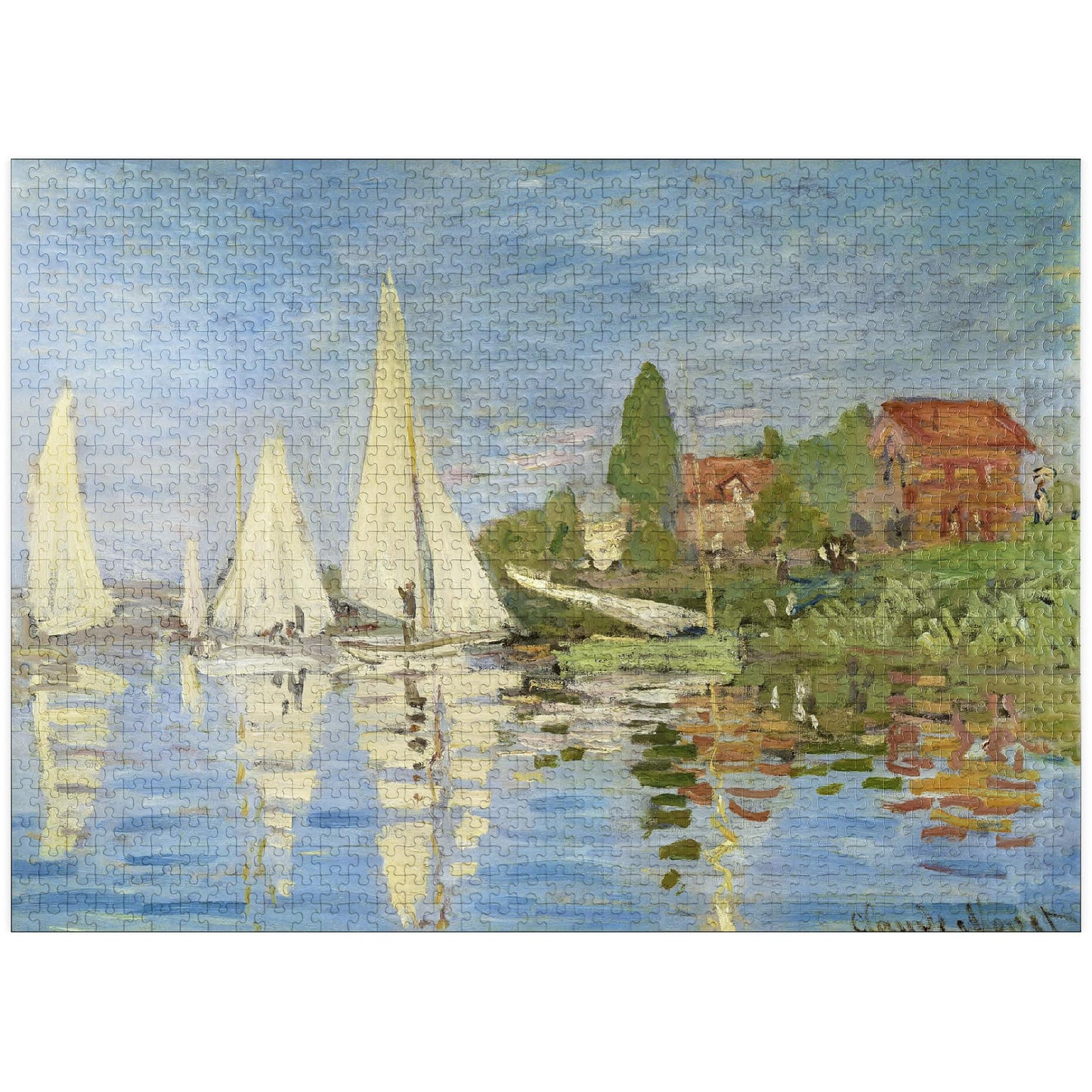 MyPuzzle Claude Monet Regattas at Argenteuil 1872 - Premium 1000-Piece Jigsaw Puzzle for Adults