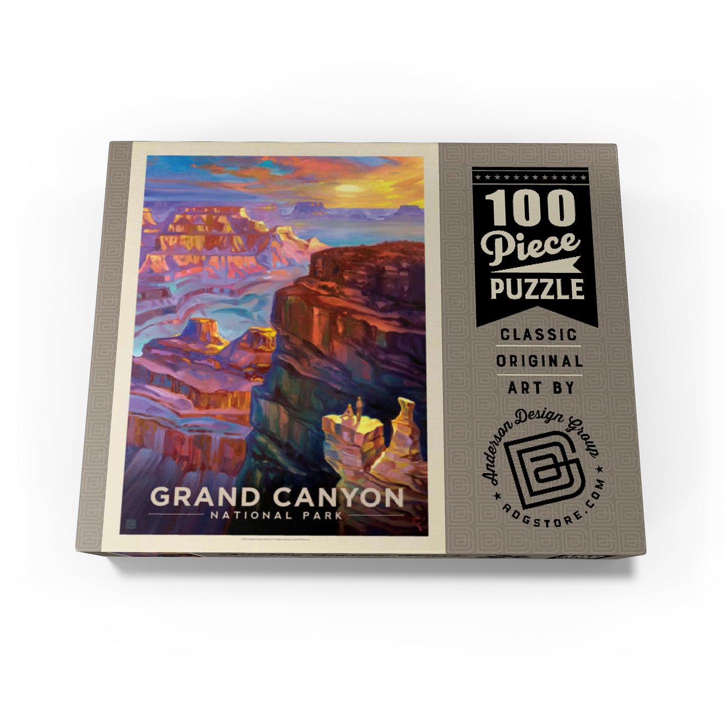 MyPuzzle Grand Canyon Sunset Vintage Poster – 100-Piece Jigsaw for Adults | Made in USA