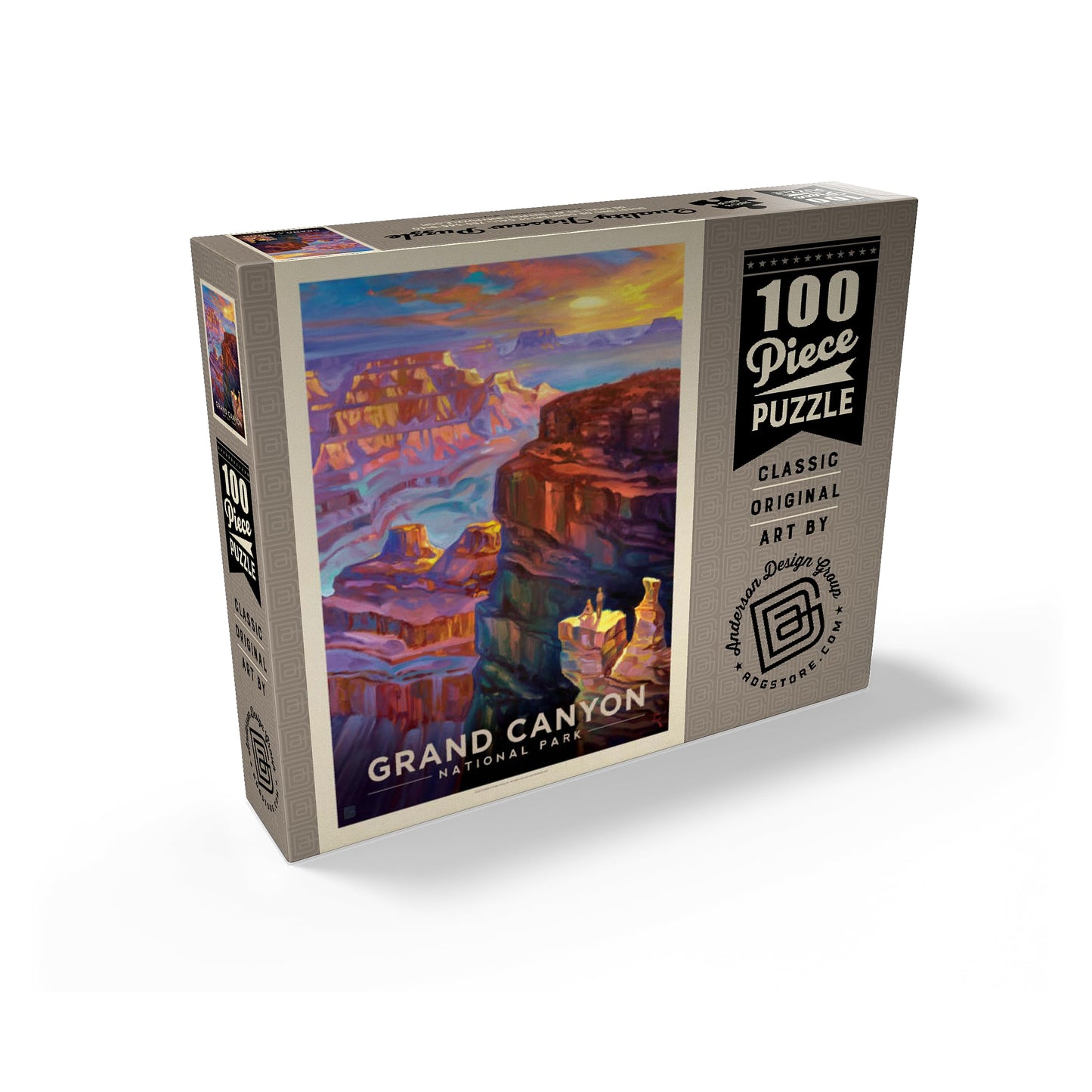 MyPuzzle Grand Canyon Sunset Vintage Poster – 100-Piece Jigsaw for Adults | Made in USA