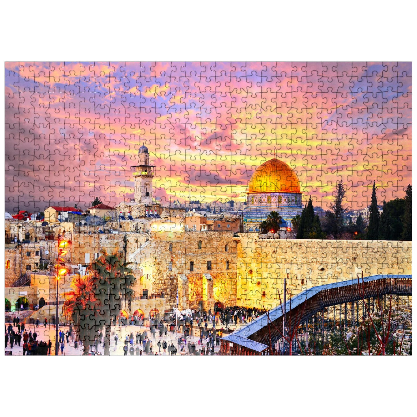 MyPuzzle Skyline of The Old City – 500-Piece Jigsaw Puzzle for Adults | Western Wall & Temple Mount, Jerusalem