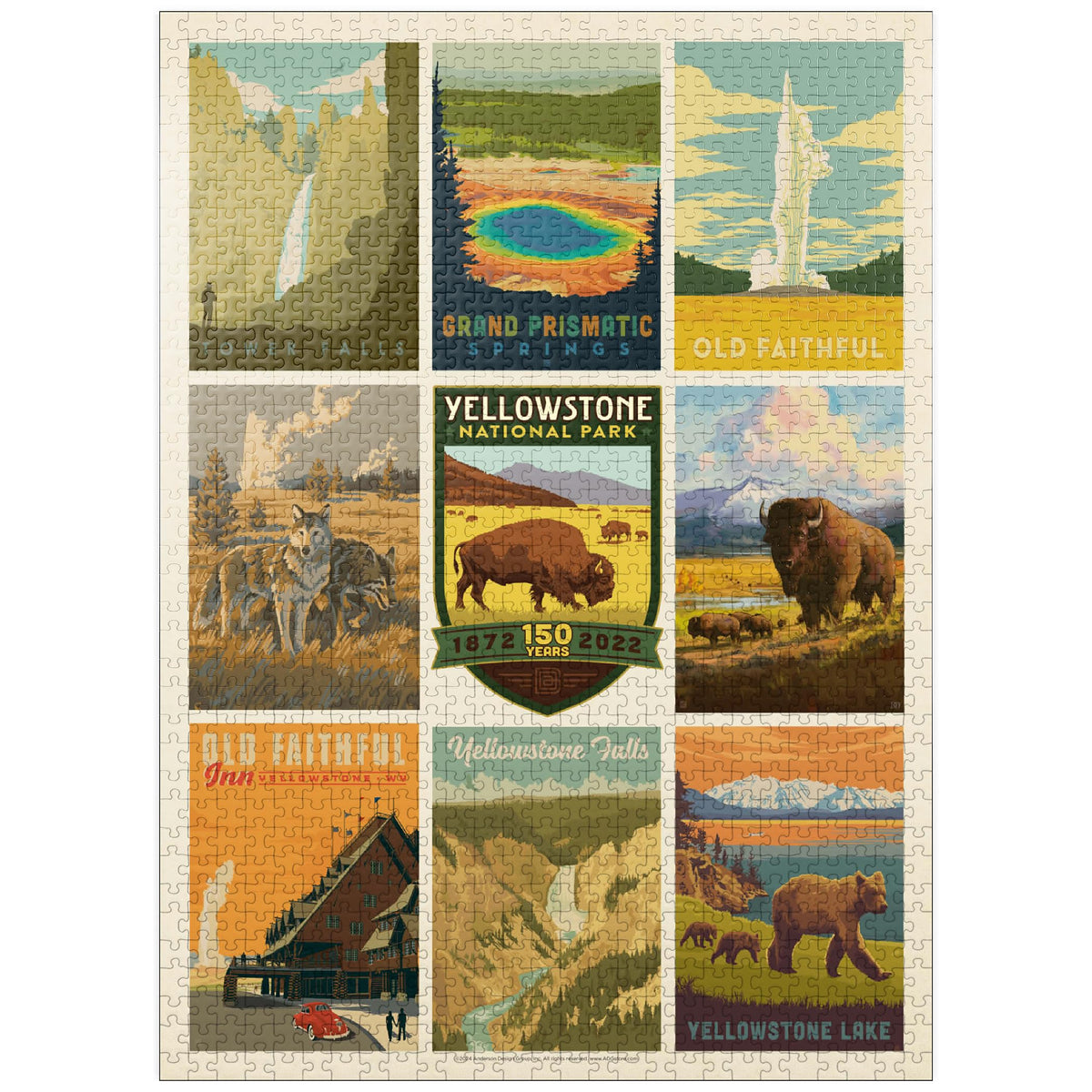 MyPuzzle Yellowstone National Park: 150th Anniversary Commemorative Print - Premium 1000-Piece Puzzle for Adults