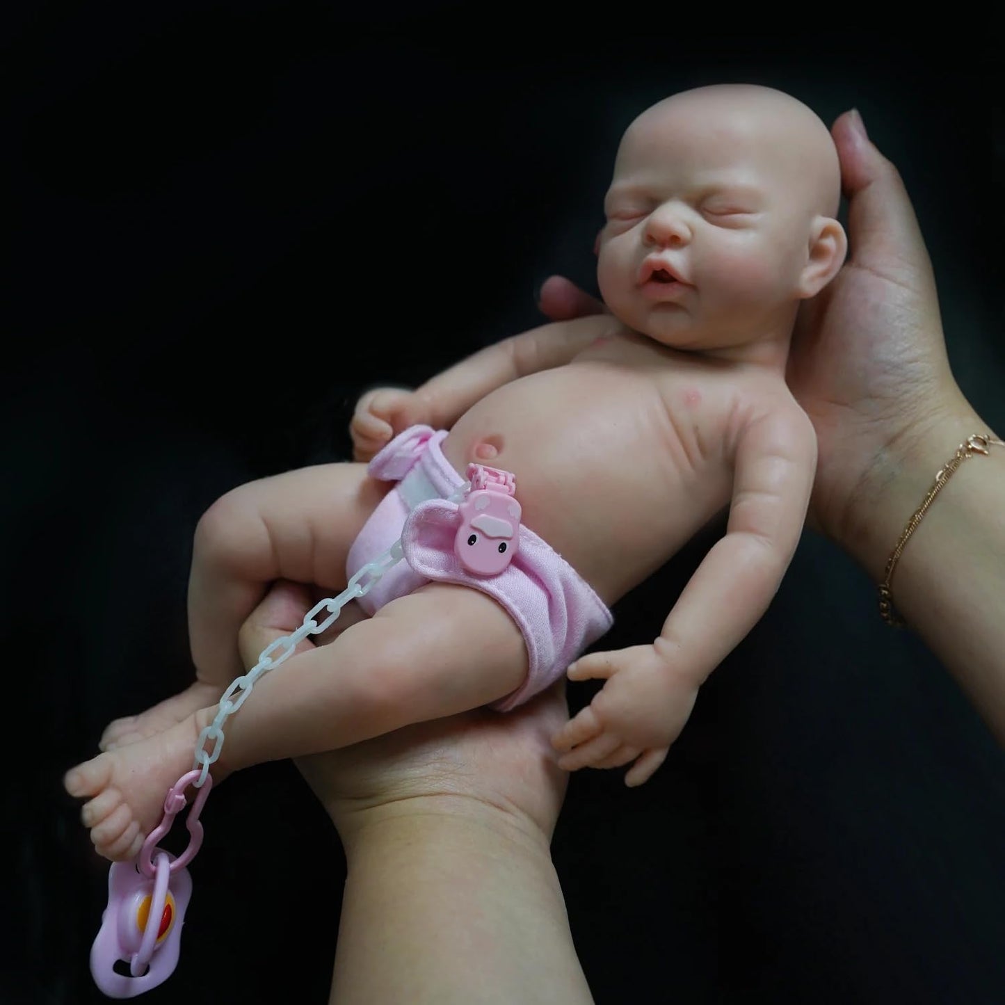MYREBABY 12-Inch Lifelike Silicone Reborn Baby Doll – Realistic Sleeping Girl with Clothes & Accessories